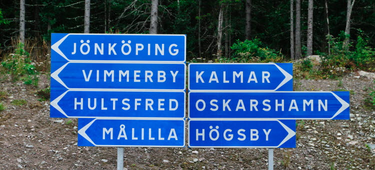 Vägskyltar vid väg 23