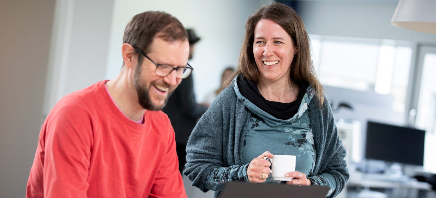 Johan Lundbäck, projektutvecklare, och Antje Shreyer, EU-samordnare.