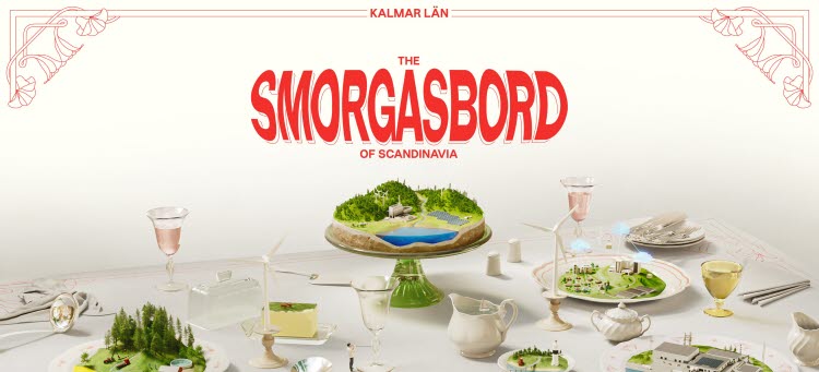 Bild på nya logotypen för Region Kalmar län lanserar Smorgasbord of Scandinavia.