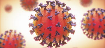 Bild på viruset som orsakar covid-19.